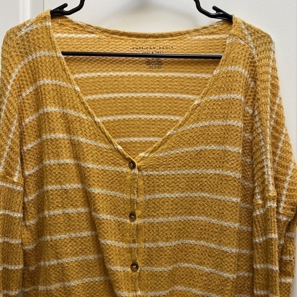 AMERICAN eagle crop top woman’s sexy plush long sleeve size XS top - Picture 3 of 9